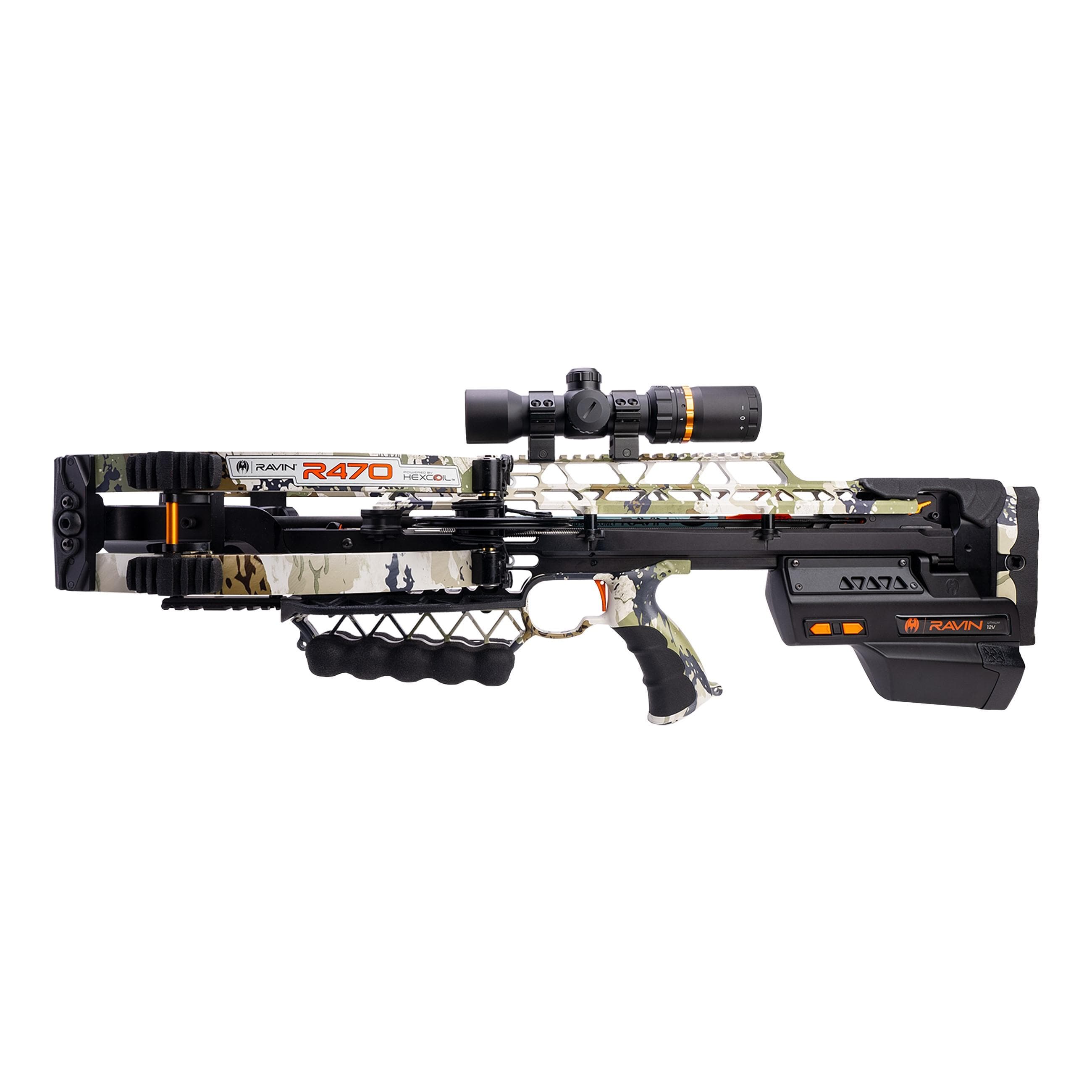 Ravin 470E XK7 Camo Crossbow 470 fps 100yd Illum Scope