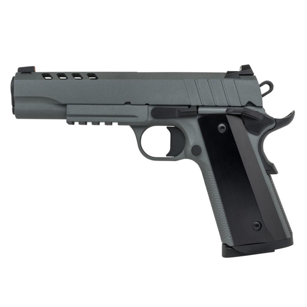 SDS Imports Tisas 1911 Night Stalker Handgun 45 ACP 8rd Magazines (2) 5" Barrel Grey with Black Grips