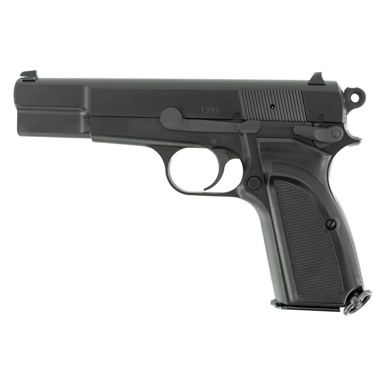 SDS Imports Inglis L9A1 Hi-Power Handgun 9mm Luger 15rd Magazines(2) 4.7'' Barrel Black Chromate Finish