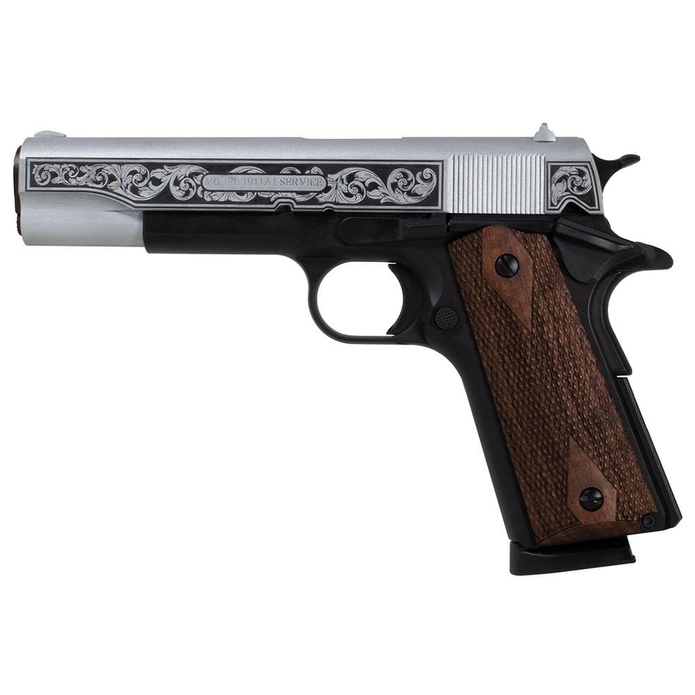 SDS Imports Tisas "Two Tone Filigree Stainless" 1911 A1 Service 45 Handgun .45 ACP 8rd Magazine 5" Barrel