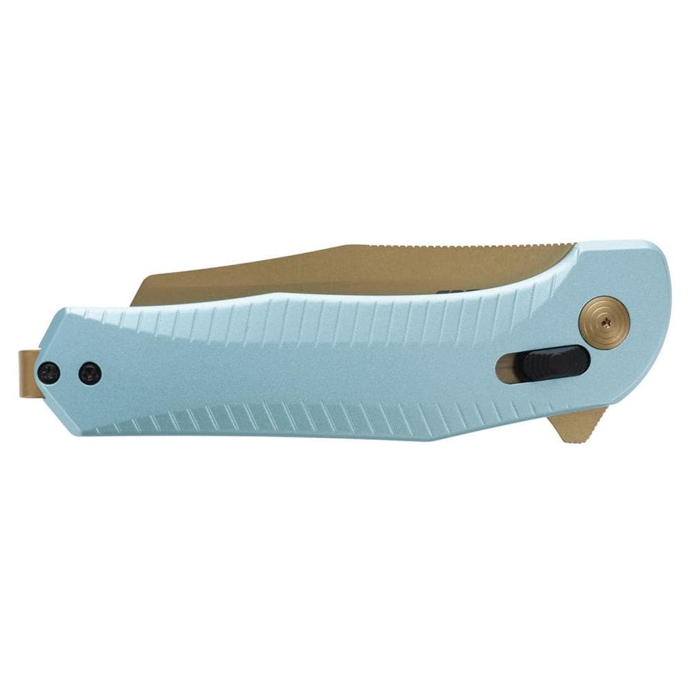 SOG Knives Diverge XR Folding Knife 3" Sheepsfoot Blade Gold and Light Blue Blister Pack