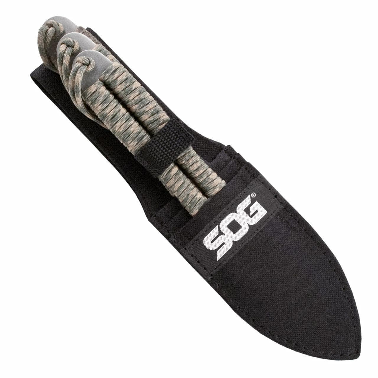 SOG Fling Throwing Knives 2.8" Blade Green and Tan Paracord Wrapped Set of 3