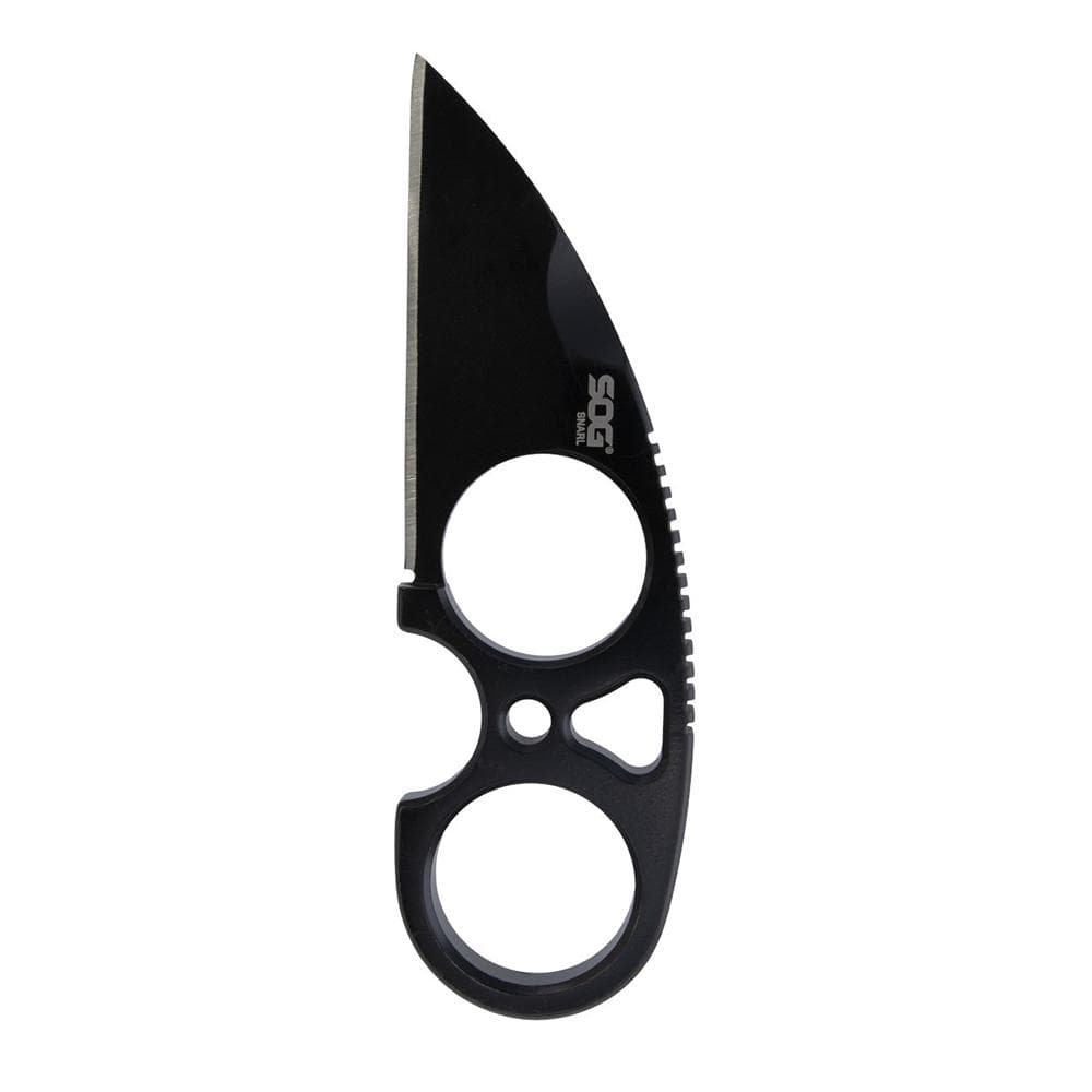 SOG Knives Snarl Blackout Fixed Blade Knife 2.3" Sheepsfoot Blade Black Blister