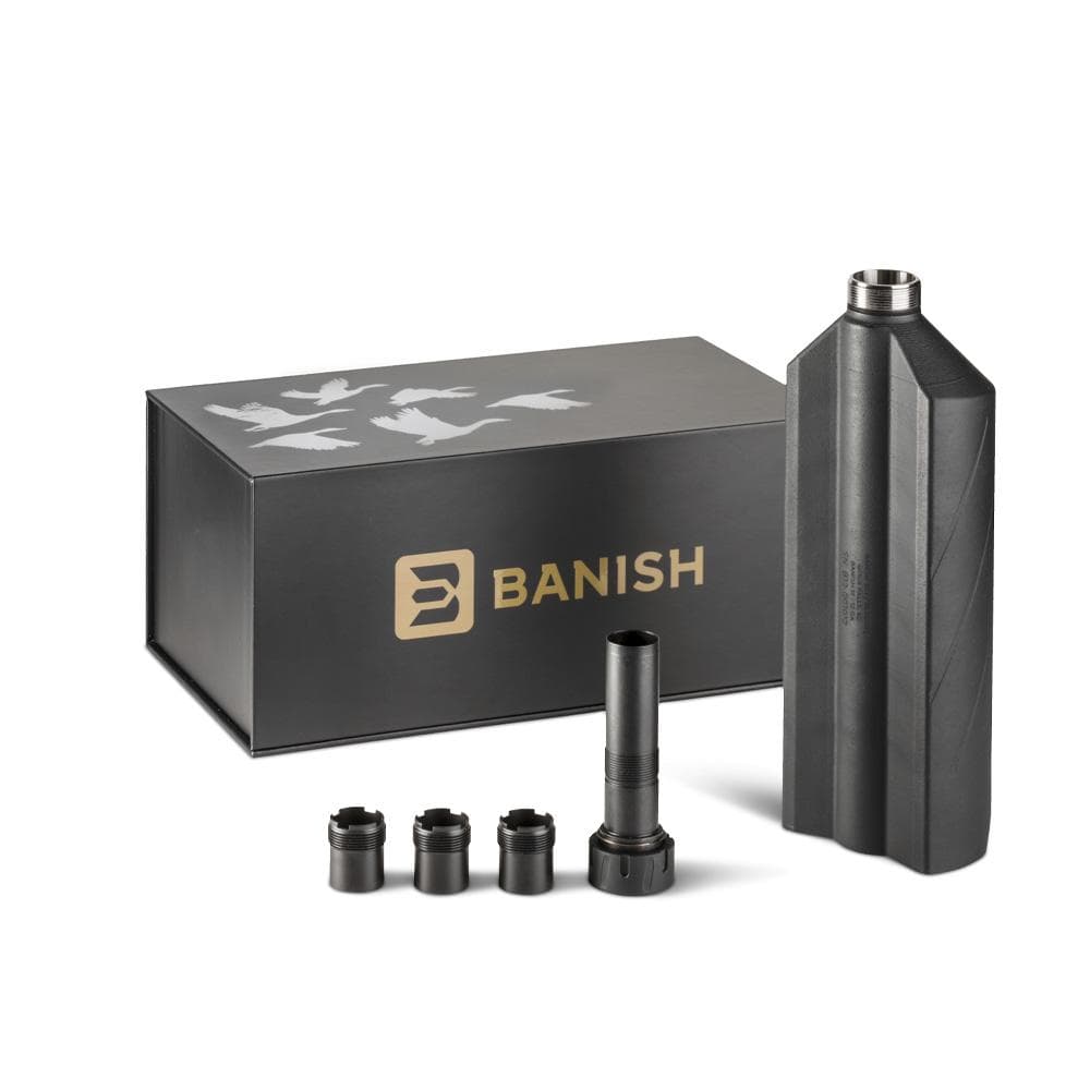 Banish 12 Choke Mounted Shotgun Suppressor Titanium Black