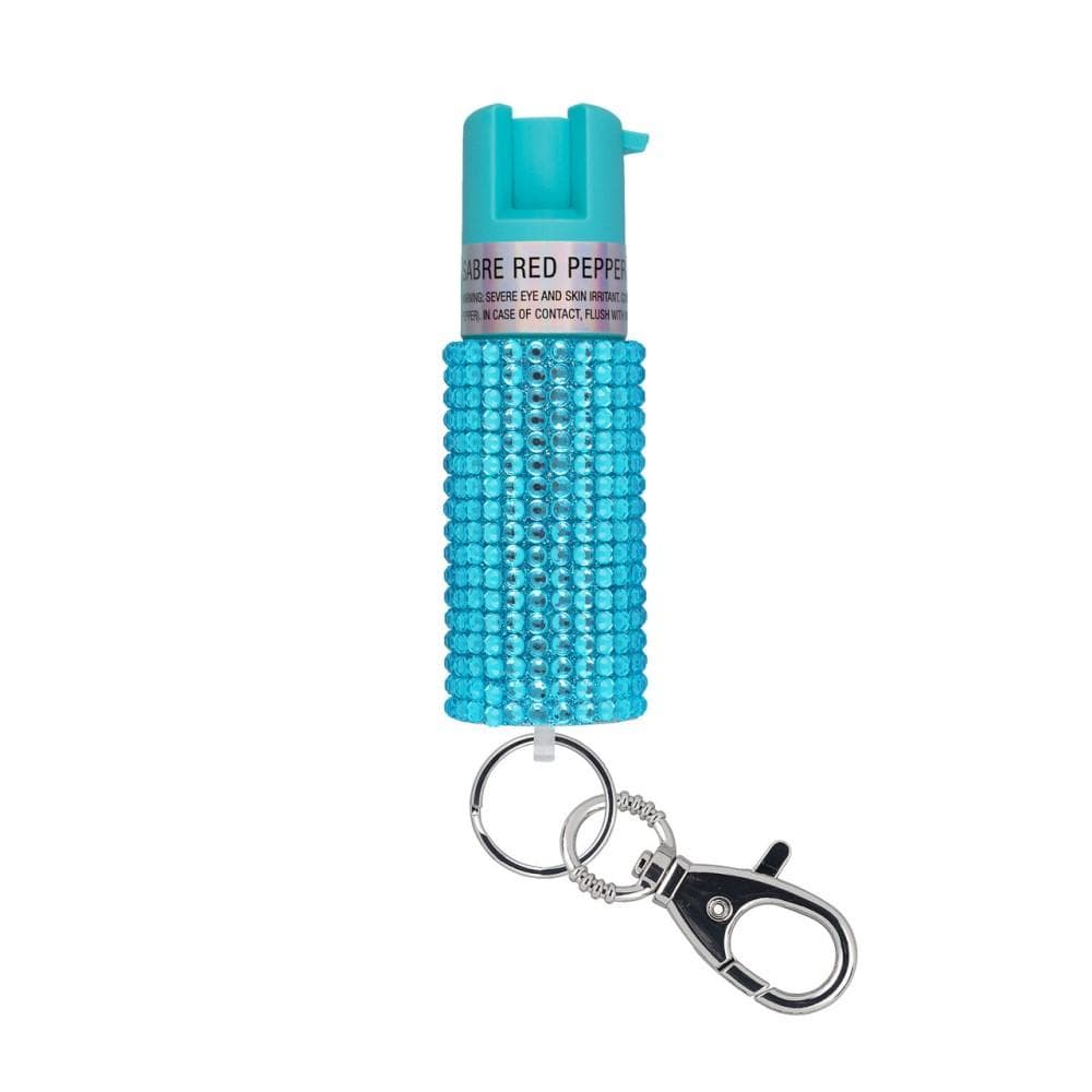 Sabre Jeweled Pepper Spray with Key Ring Teal