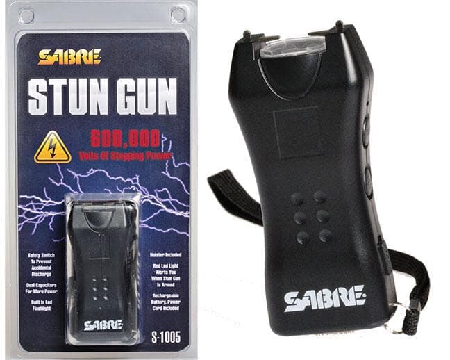 Sabre 600000 Volt Mini-Stun Gun with LED - Black