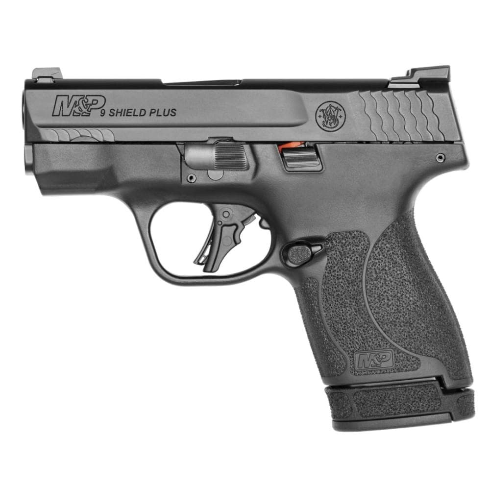 S&W M&P9 Shield Plus Night Sights Handgun 9mm Luger 10rd & 13rd Magazines (2) 3.1" Barrel No Manual Safety Black