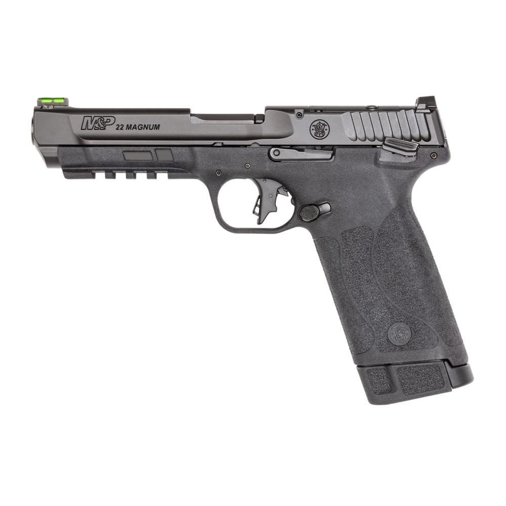 Smith & Wesson M&P 22 Magnum Handgun .22 WMR 30rd Magazines (2) 5" Barrel Black Optic Ready Fiber Optic Sight Thumb Safety