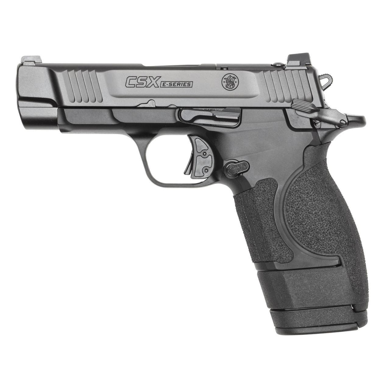 S&W CSX E-Series Handgun 9mm Luger 10(1)/12(1)/17(1)rd Magazines 3.6" Barrel Thumb Safety Black Slide