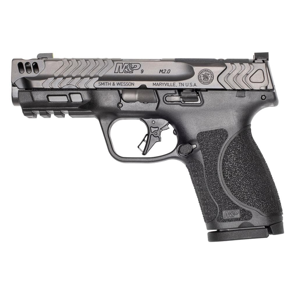 S&W PC M&P 9 M2.0 Compact Carry Comp Handgun 9mm Luger 15rd Magazine(2) 4.22" Barrel Optic Ready No Thumb Safety