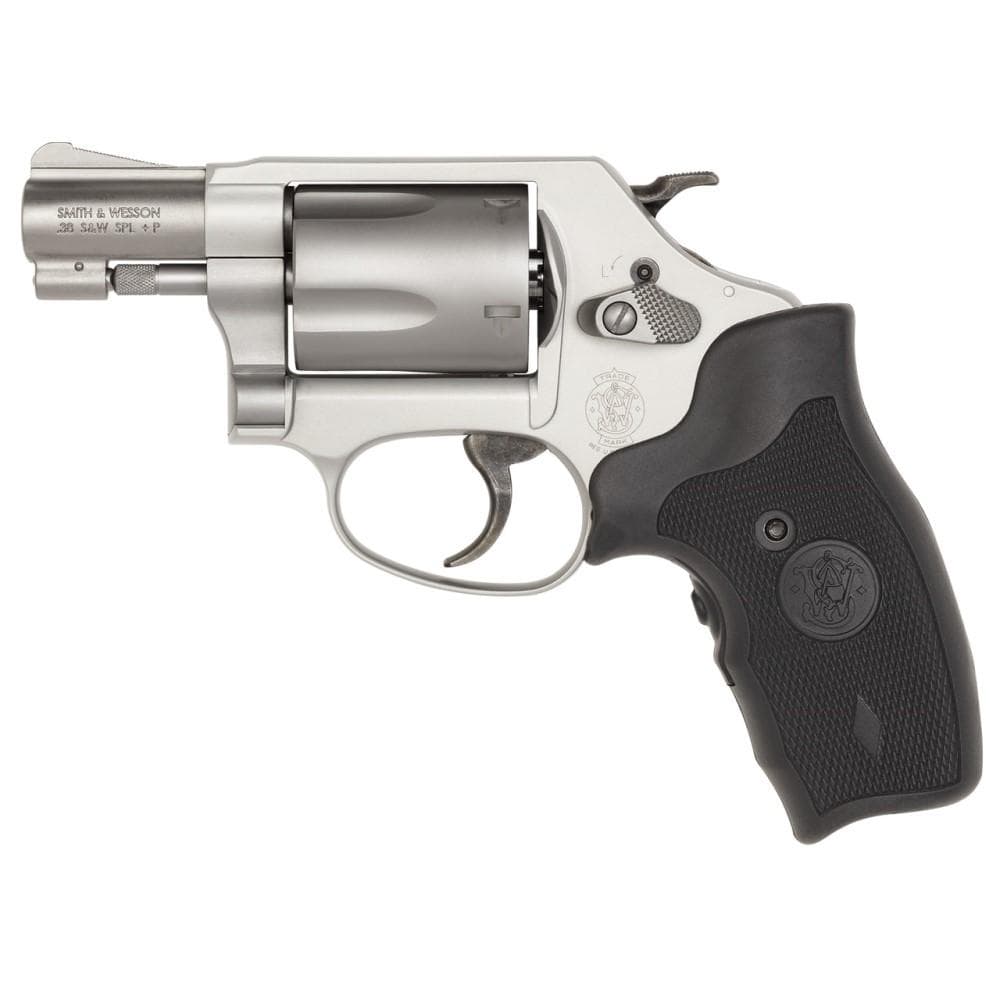 Smith & Wesson M637 Handgun .38 Spl 5rd Capacity 1.9" Barrel Silver with Black Crimson Trace Lasergrip