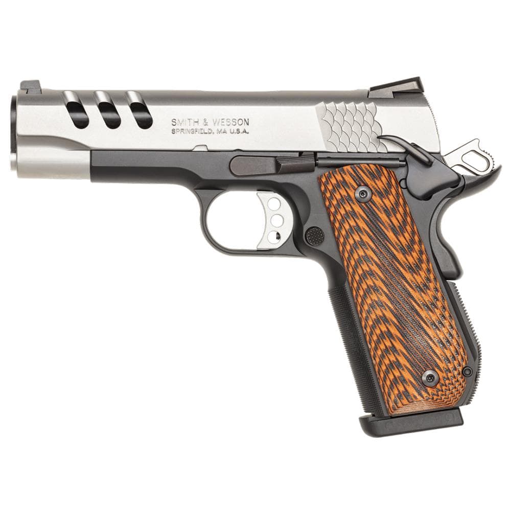 Smith & Wesson Performance Center 1911 Handgun .45 ACP 9rd Magazine 4.25" Barrel 2 Tone Brown Grips