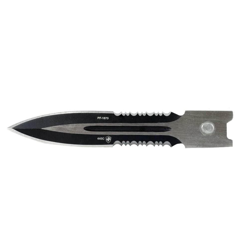 Templar Knife Small Black Rubber Knife 2-3/4" OTF Dagger Blade Semi Serrated Black