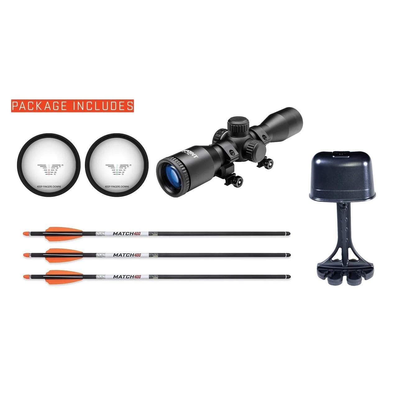 Wicked Ridge RDX 410 Reverse-Draw Crossbow ACUdraw Silent Pro-View 400 Scope Peak XT