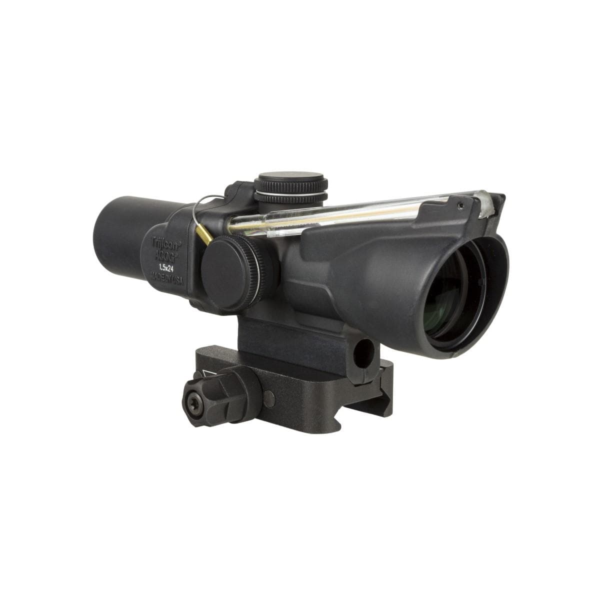 Trijicon Compact ACOG 1.5x24 Rifle Scope Amber 8 MOA Triangle Reticle Illuminated Black w/ Mount
