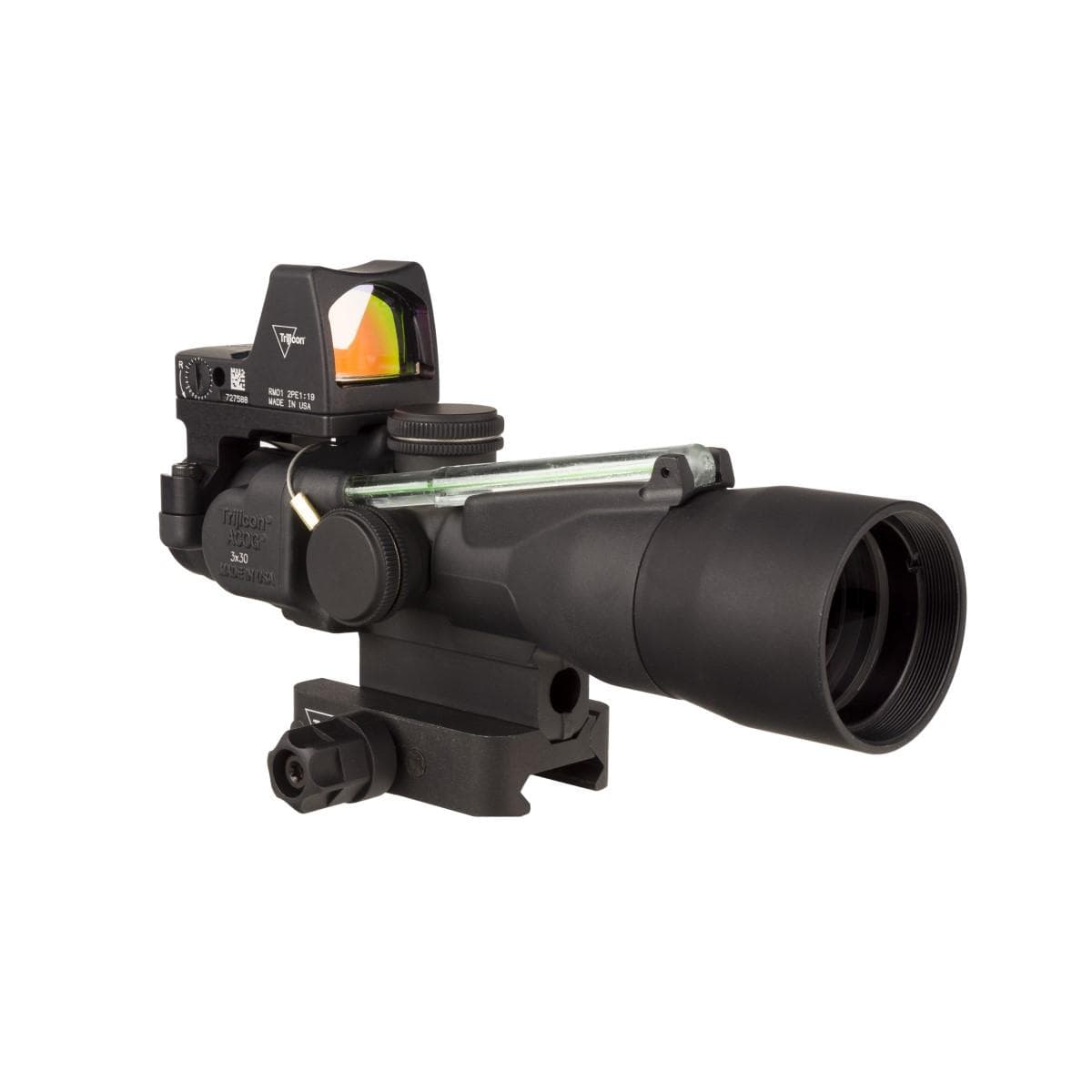 Trijicon Compact ACOG 3x30 Rifle Scope Green Horseshoe/Dot 5.56x45mm/62gr. Red Dot Combo Illuminated Black