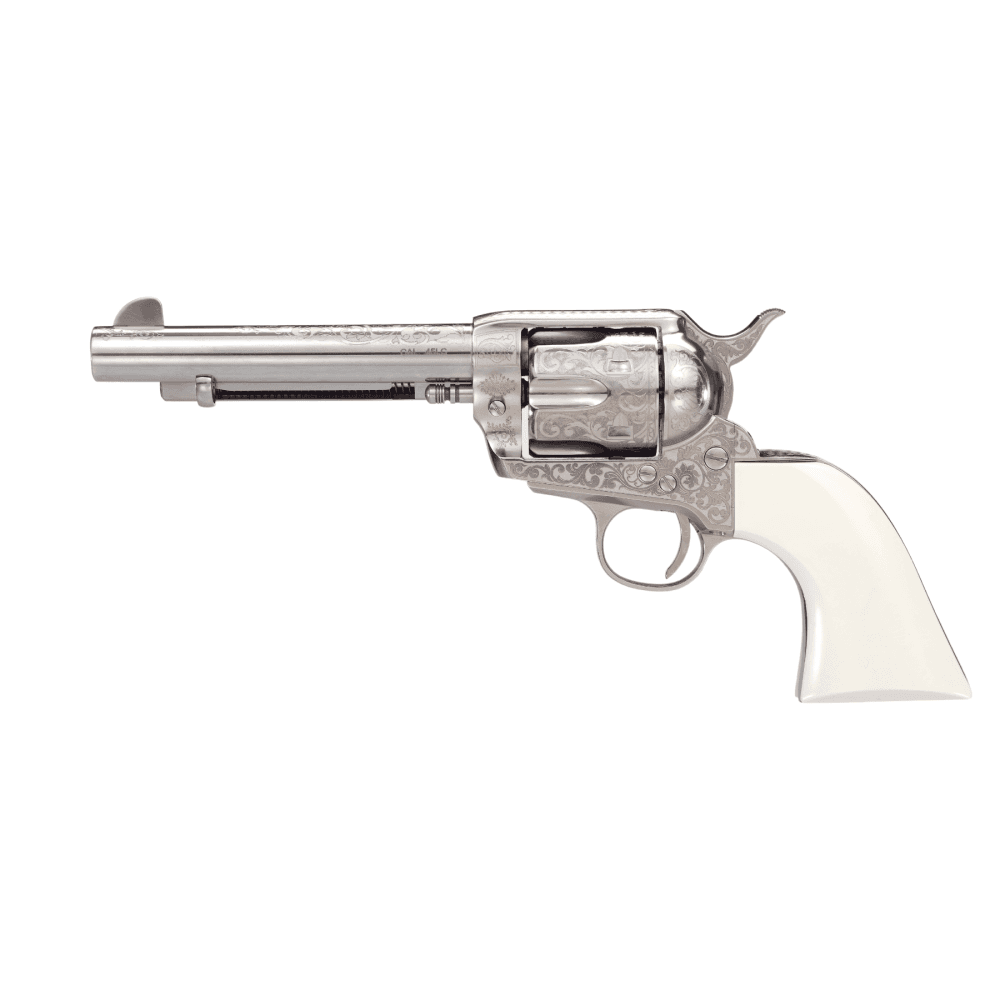 Taylor's 1873 Outlaw Legacy Handgun .45 Colt 6rd Capacity 5.5" Barrel Engraved Nickel with White