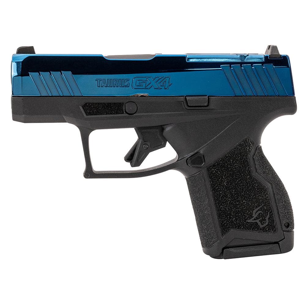 Taurus GX4 Handgun 9mm Luger 10rd Magazines (2) 3" Barrel Blue Slide and Black