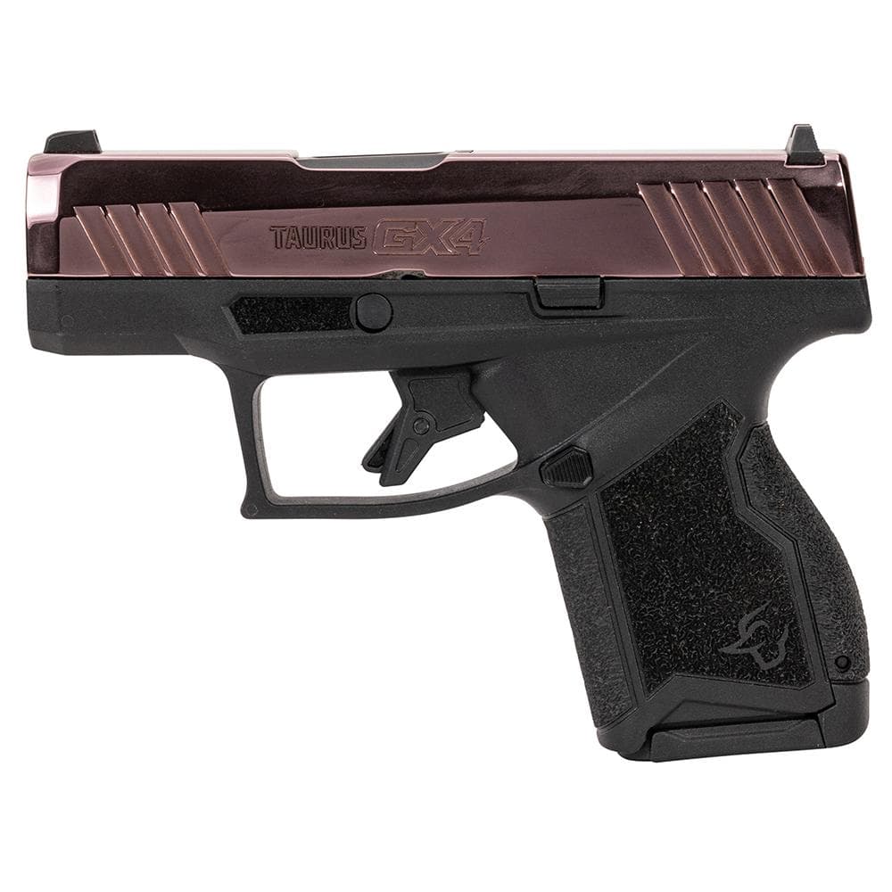 Taurus GX4 Handgun 9mm Luger 11rd (1) & 13rd (1) Magazines 3" Barrel Rose Gold Slide and Black