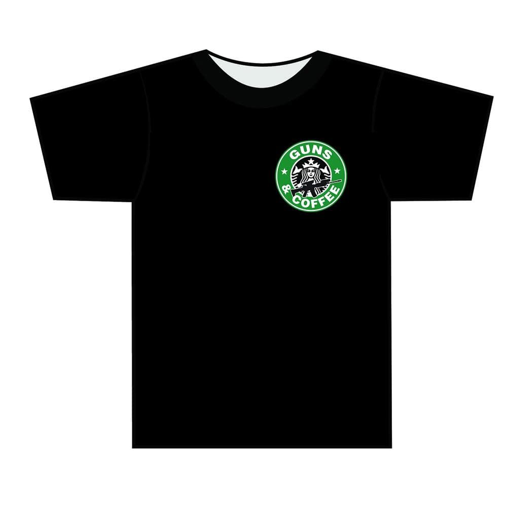 Tuff Products Guns and Coffee Short Sleeve Shirt OD Green L