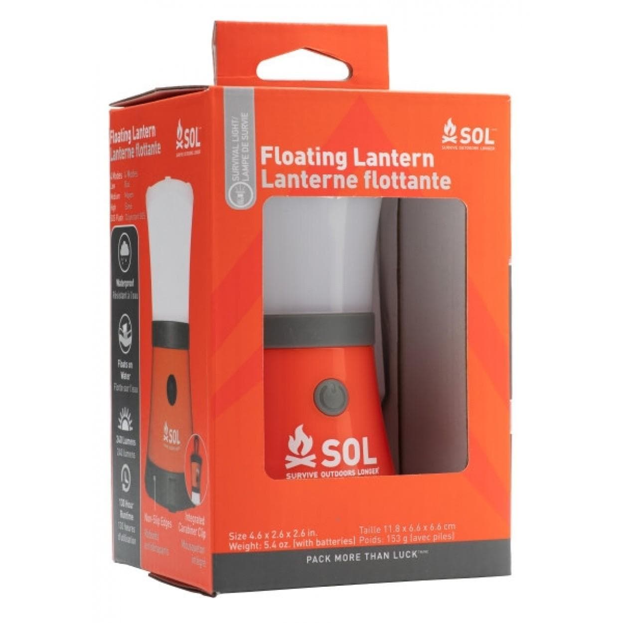 Survive Outdoors Longer Floating Lantern with Power Bank 240 Lumens Orange