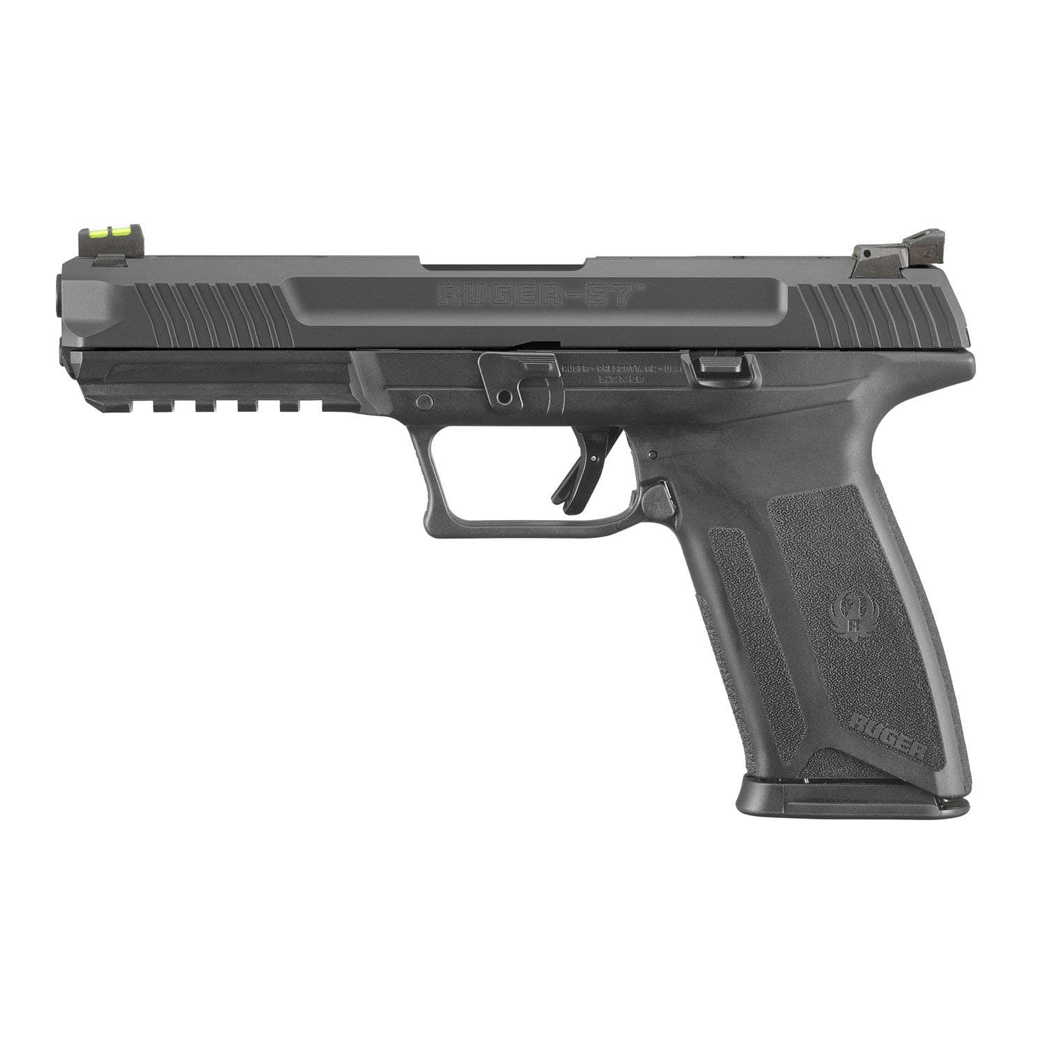 Ruger 57 Pro Model Handgun 5.72x28mm 20rd Magazine 4.94" Barrel Black Fiber Optic Sights