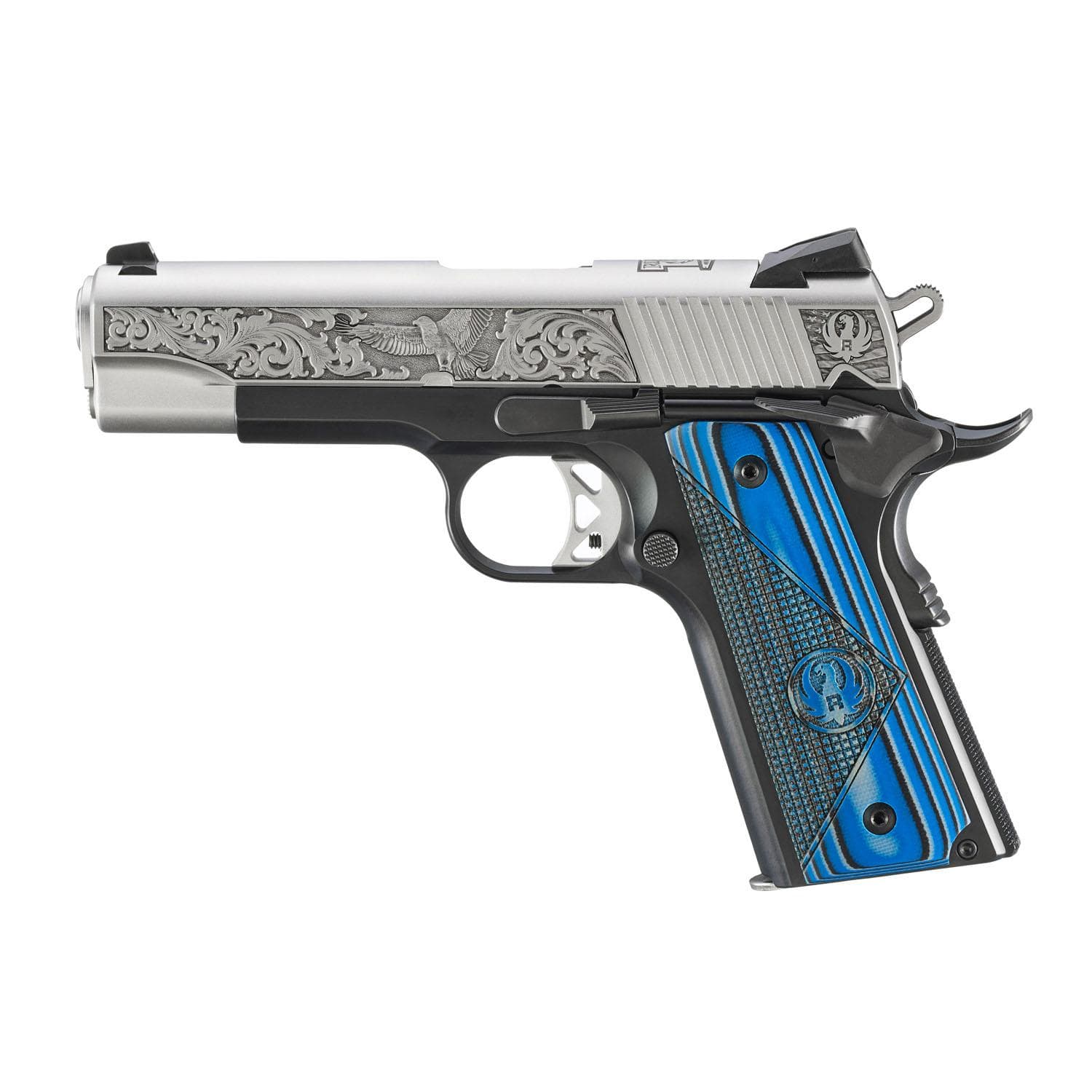 Ruger SR1911 "411 Sunapee St." Street Edition Handgun 45 Auto 7rd Magazines(2) 4.25" Barrel Engraved Frame G10 Grips