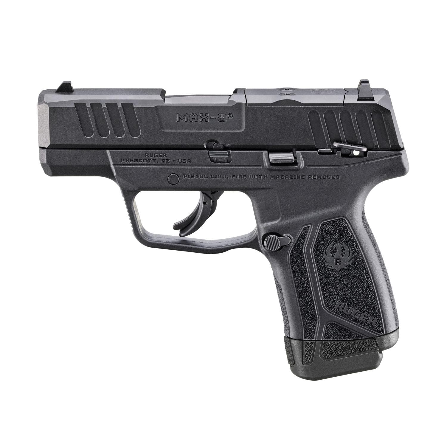 Ruger MAX-9 Handgun 9mm Luger 12rd Magazine 3.20'' Black Oxide Barrel Manual Safety