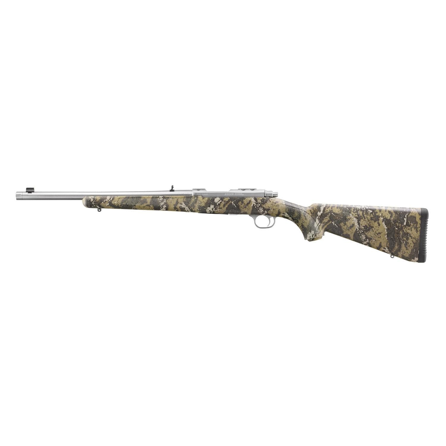 Ruger 77/44 Rifle .44 Rem 4rd Capacity 16.6" Threaded Barrel Mag Alloy Blued Steel w/Desolve Bare Reduced Camo Pattern Stock