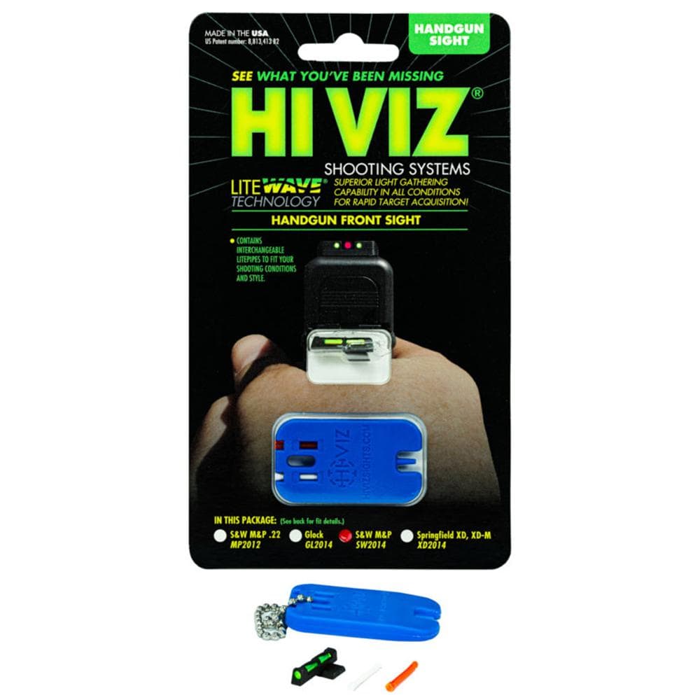 HIVIZ LiteWave Fiber Optic Night Sights Front Sight for S&W M&P 9/40/45 Green/Red/White