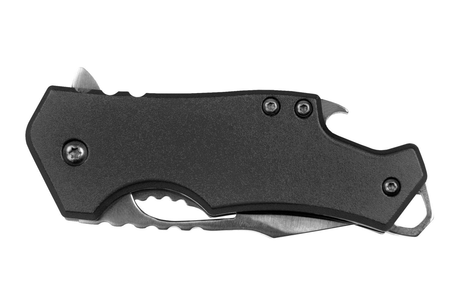 Sarge Knives Black Fuse Folding Knife 2 3/8" Blade Black with Bottle Opener