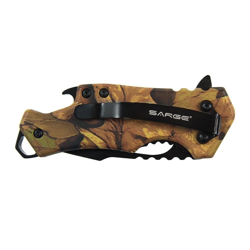 Sarge Knives Camo Fuse Folding Knife 2-3/8" Drop Point Blade Camo