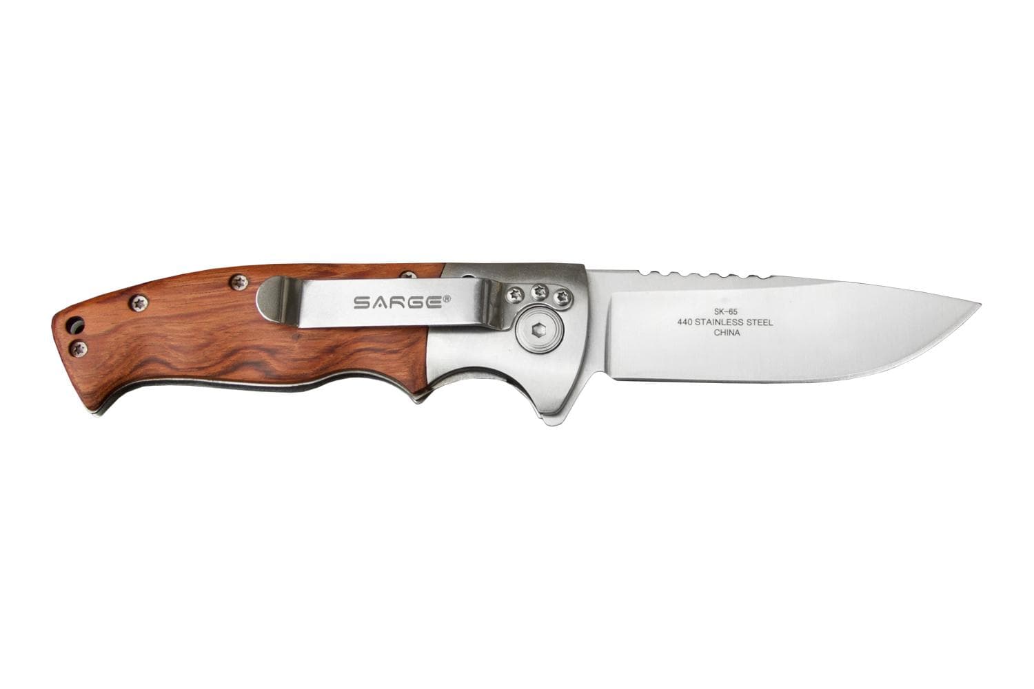 Sarge Knives Flash - Wooden Swift Assisted Folding Knife - 7-3/4" Overall Length