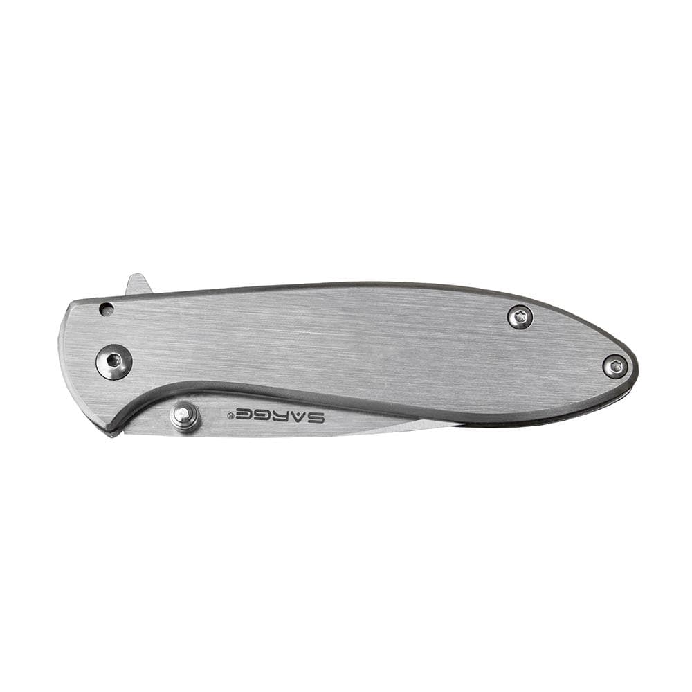 Sarge Knives Hawk Swift Assist Folder Knife 3-1/8" Clip Point Blade Chrome