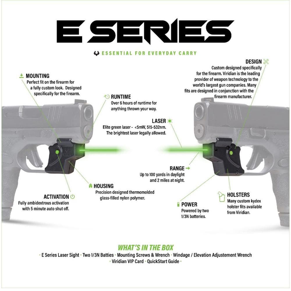 Viridian E Series Green Laser for Walther P22 Retail Box