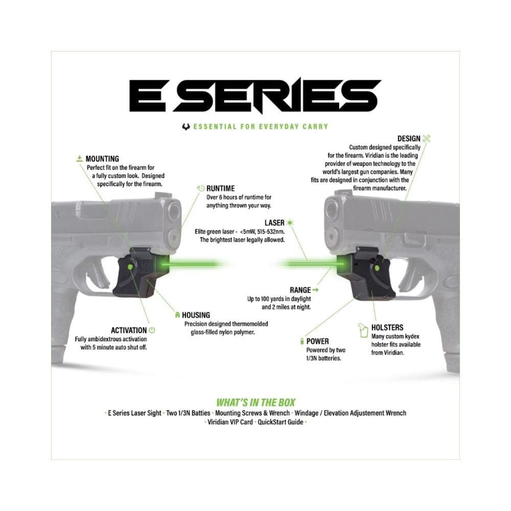 Viridian E Series Green Laser Black Ruger MAX-9 w/ Kydex Holster IWB RH