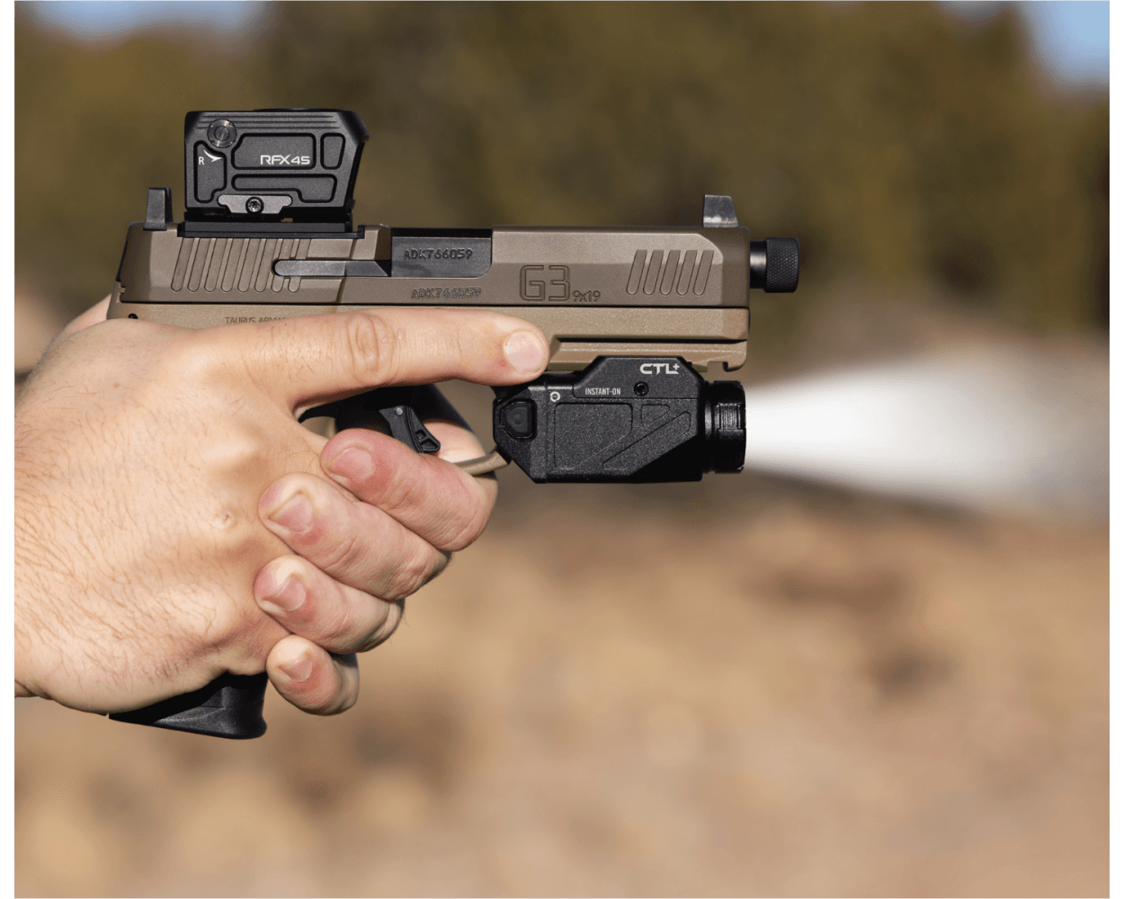 Viridian RFX45 Closed Emitter Green Dot Reflex Sight - ACRO Compatible INSTANT-On / Glock MOS Adapter