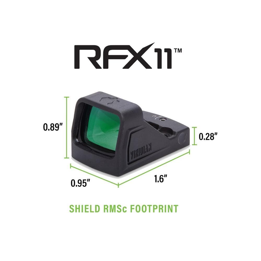 Viridian RFX11 Custom Green Dot Reflex Sight for Walther PDP/WMP Black Shield RMSc Footprint-Must use Optic Plate