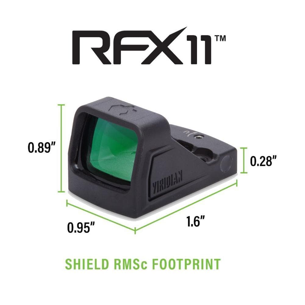 Viridian RFX11 Green Dot Reflex Sight 1x16 Shield RMSc Footprint FDE