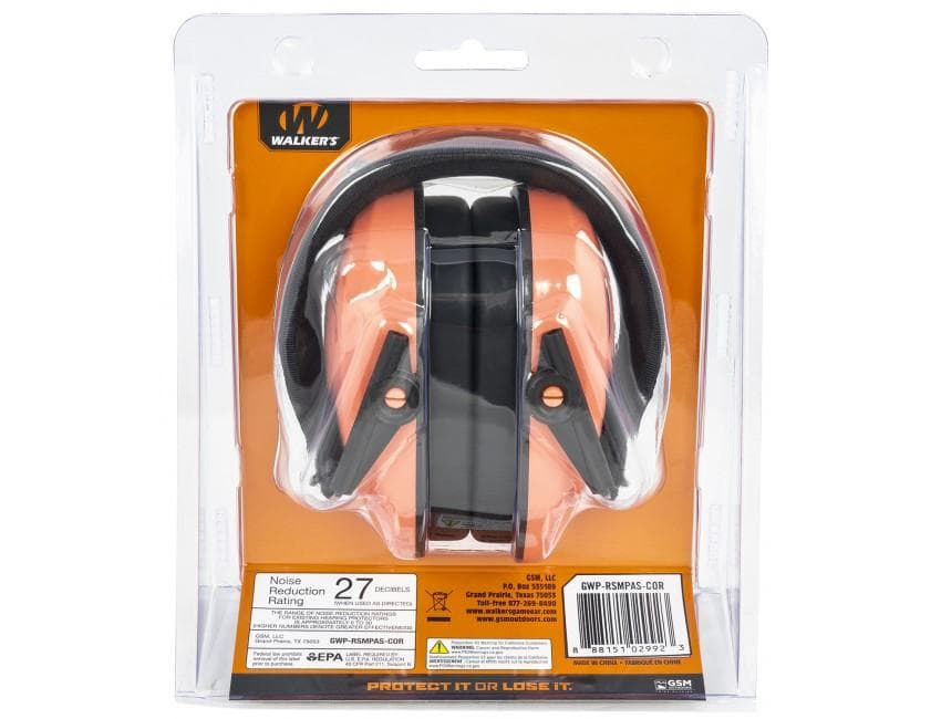 Walker's Razor Passive Muff - Coral 27NRR