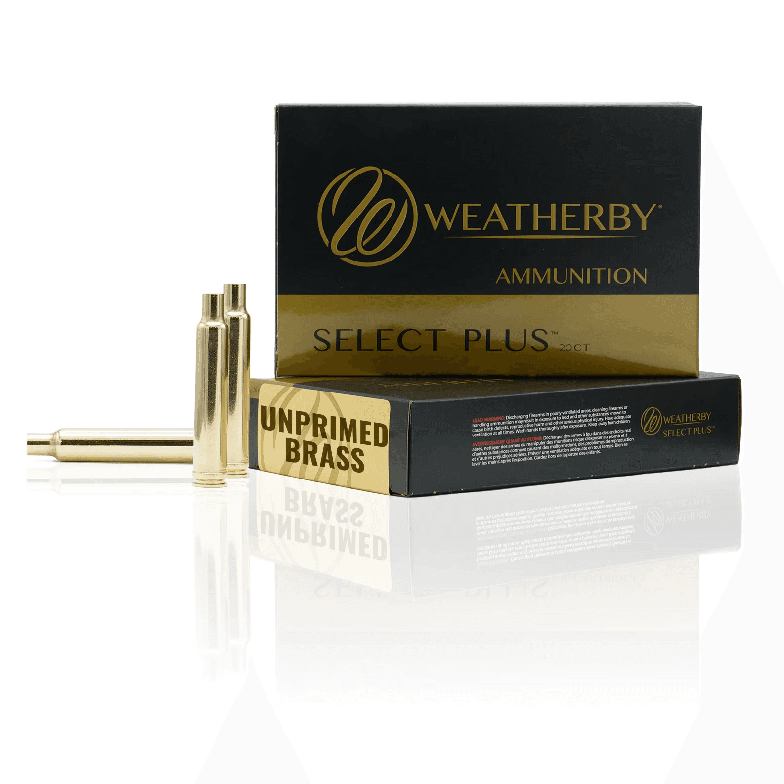 Weatherby Unprimed Brass Rifle Cartridges 20/ct .338-.378 Wby