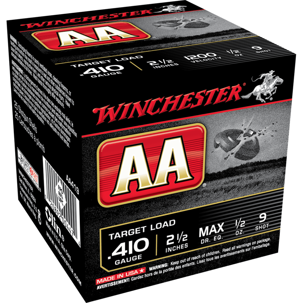 Winchester AA Target .410 ga 2-1/2" MAX 1/2 oz #9 - 25/ct