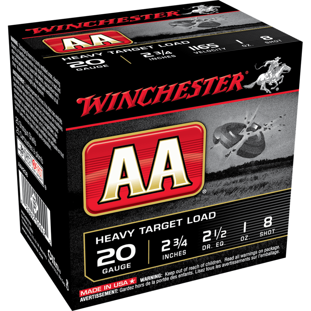 Winchester AA Target 20 ga 2-3/4" 1 oz #8 - 25/ct