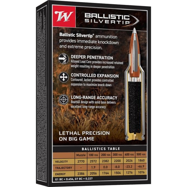 Winchester Ballistic Silvertip Rifle Ammunition 7mm-08 Rem 140 gr. PT 2770 fps 20/ct