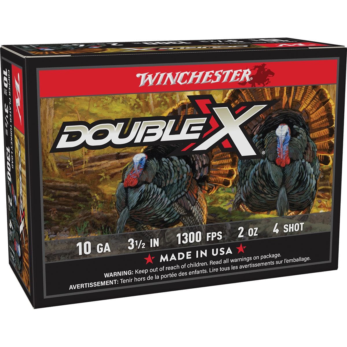 Winchester Double X Turkey Load 10 ga 3-1/2" MAX 2 oz #4 1300 fps 10/ct