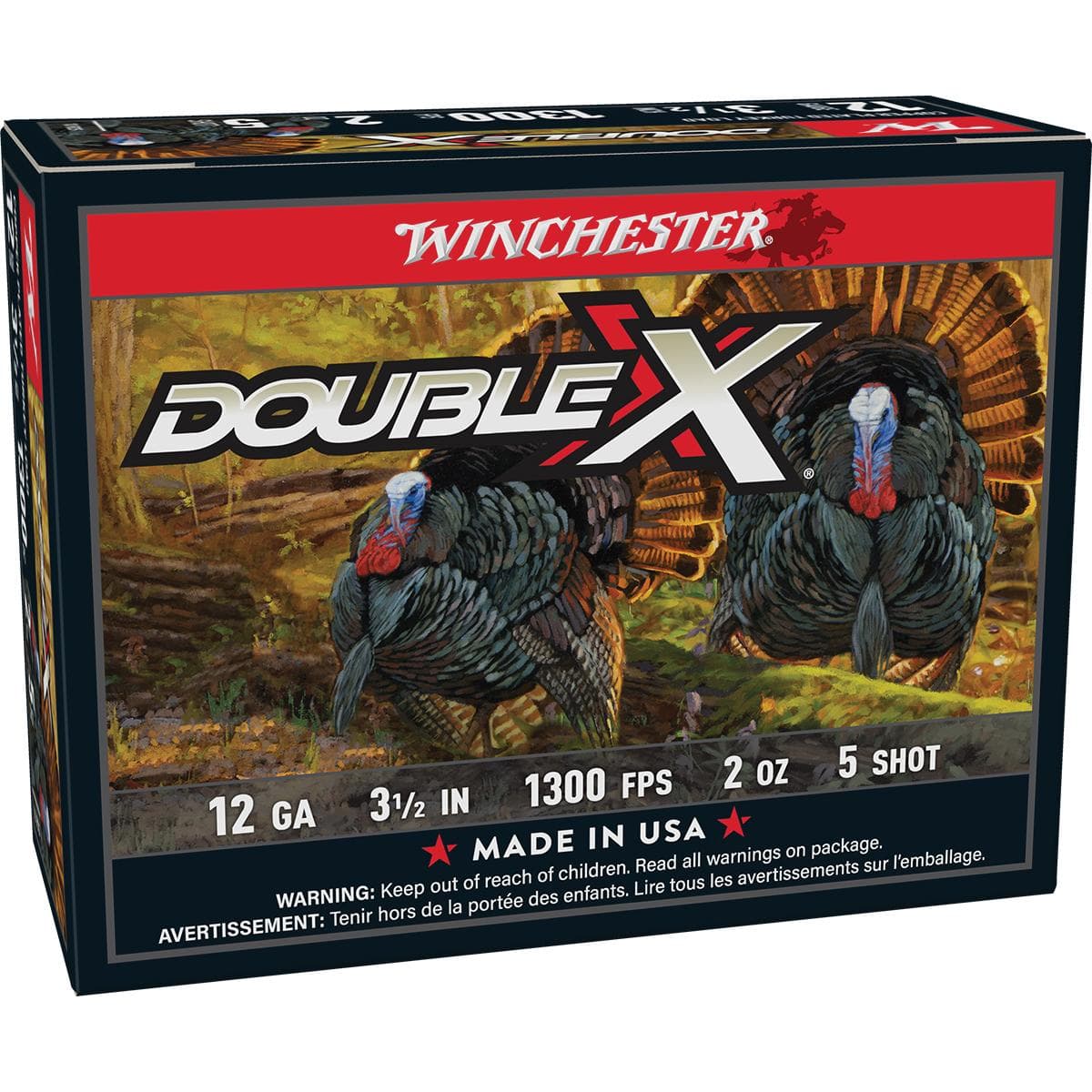 Winchester Double X Turkey Load Shotshells 12 ga 3-1/2" MAX 2 oz #5 1300 fps 10/ct