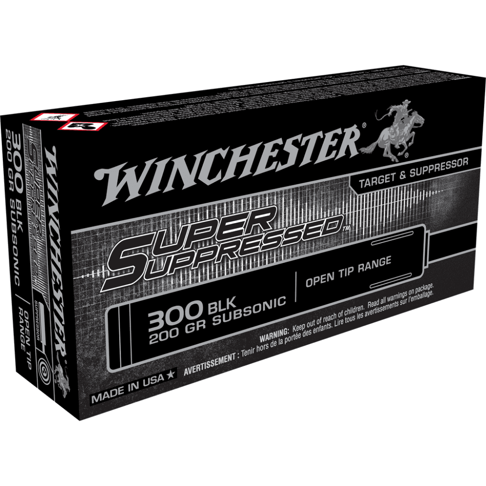 Winchester Super Suppressed Rifle Ammunition .300 AAC Blackout 200gr FMJOT 1060 fps 20/ct