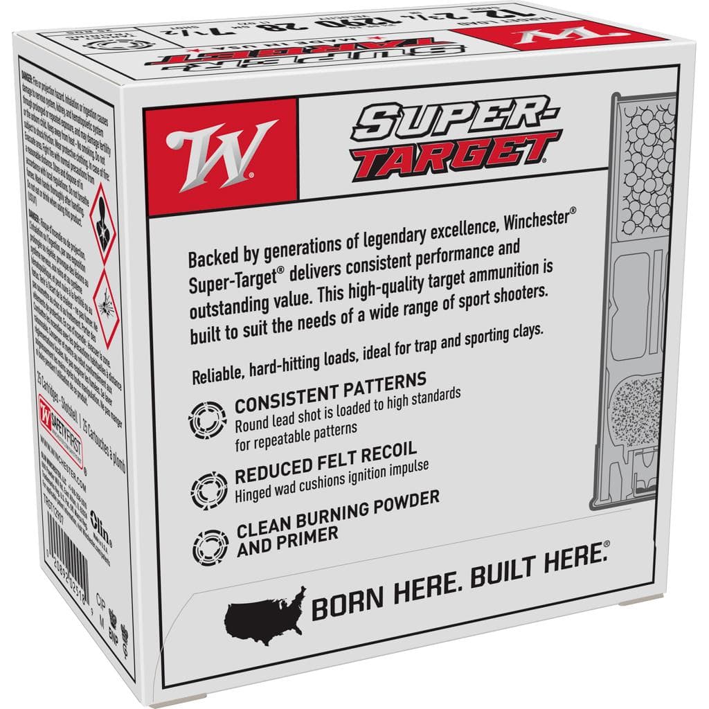 Winchester Super Target Shotshells 12 ga 2-3/4" 1 oz 1290 fps #7.5 25/ct