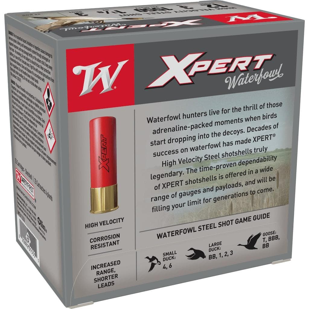 Winchester Xpert High-Velocity Steel Shotshells 12 ga 2-3/4" 1-1/16 oz 1550 fps #3 25/ct