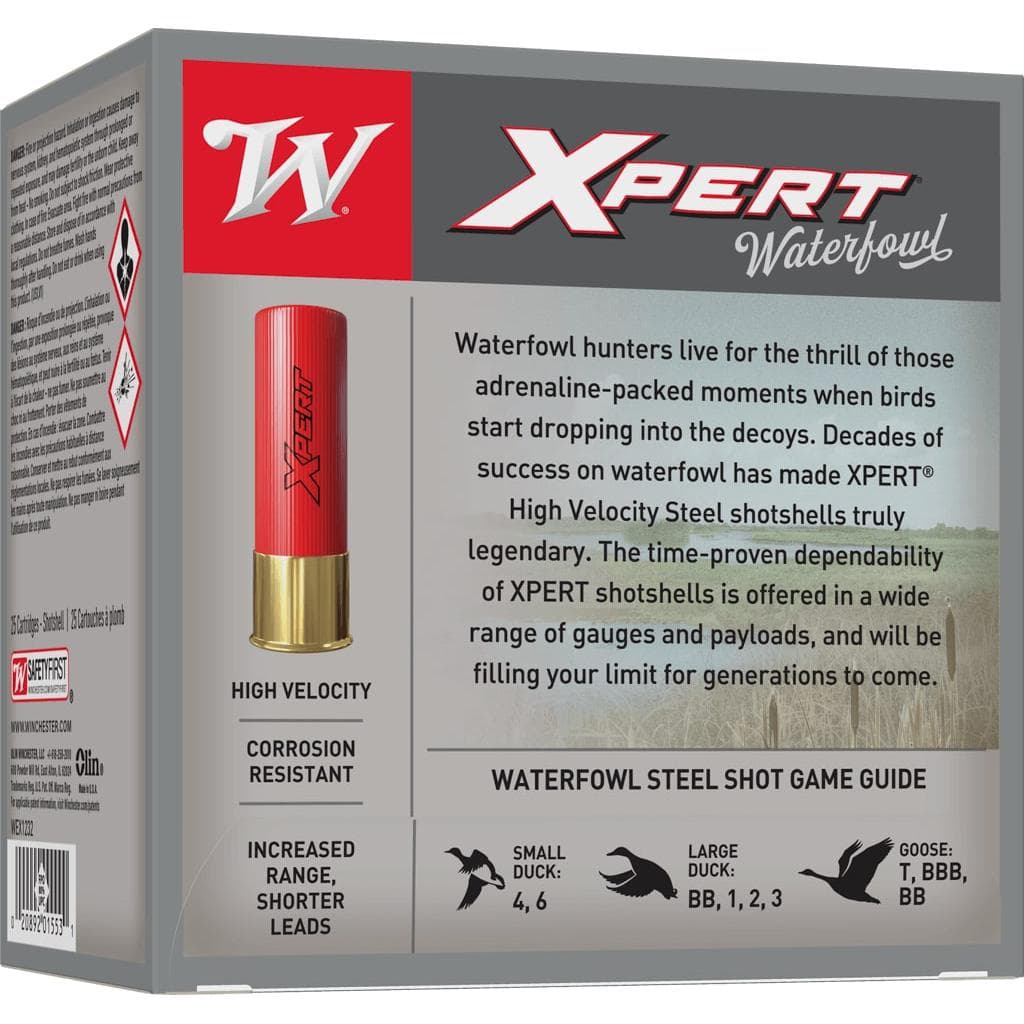 Winchester Xpert High-Velocity Steel Shotshells 12 ga 3" 1-1/8 oz 1550 fps #2 25/ct